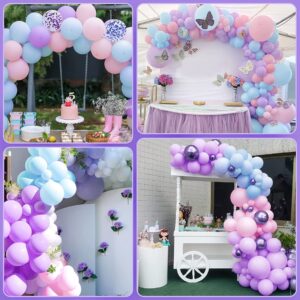 Mermaid Party Balloons 12 Inches Purple Pink Blue Latex Balloons Confetti