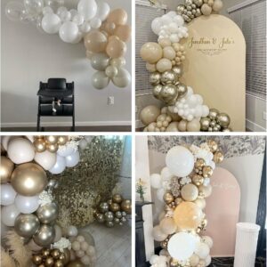 White Gold Balloons 12 inches Beige Gold Party Sand and Champagne Gold Balloons