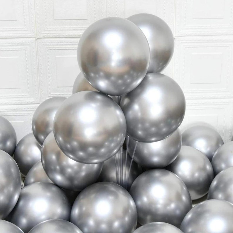 Silver 12 inches Party Balloons