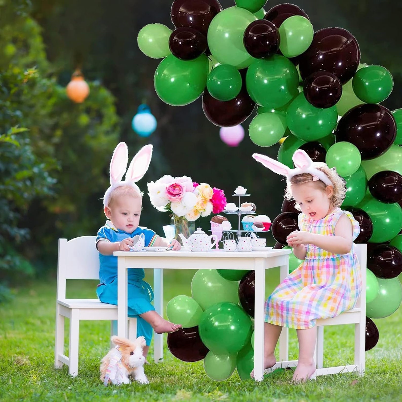 Dark Green, Light Green, Fruit Green & Black 12 inches Party Balloons - Image 5