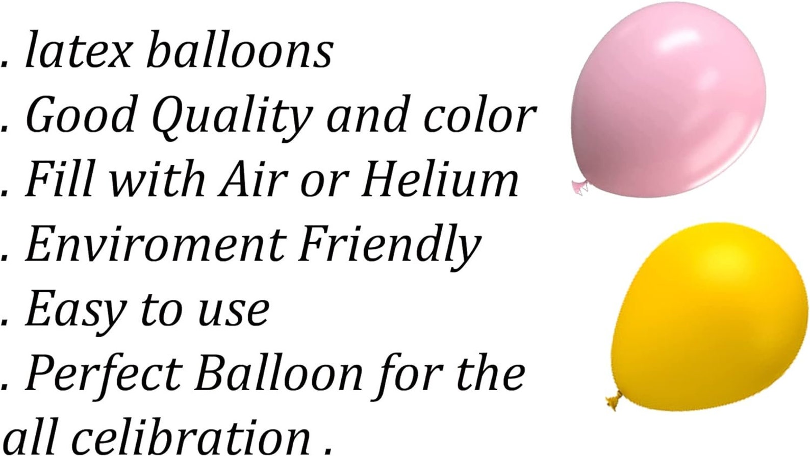 Yellow Pink 12 inches Party Balloons - Image 5