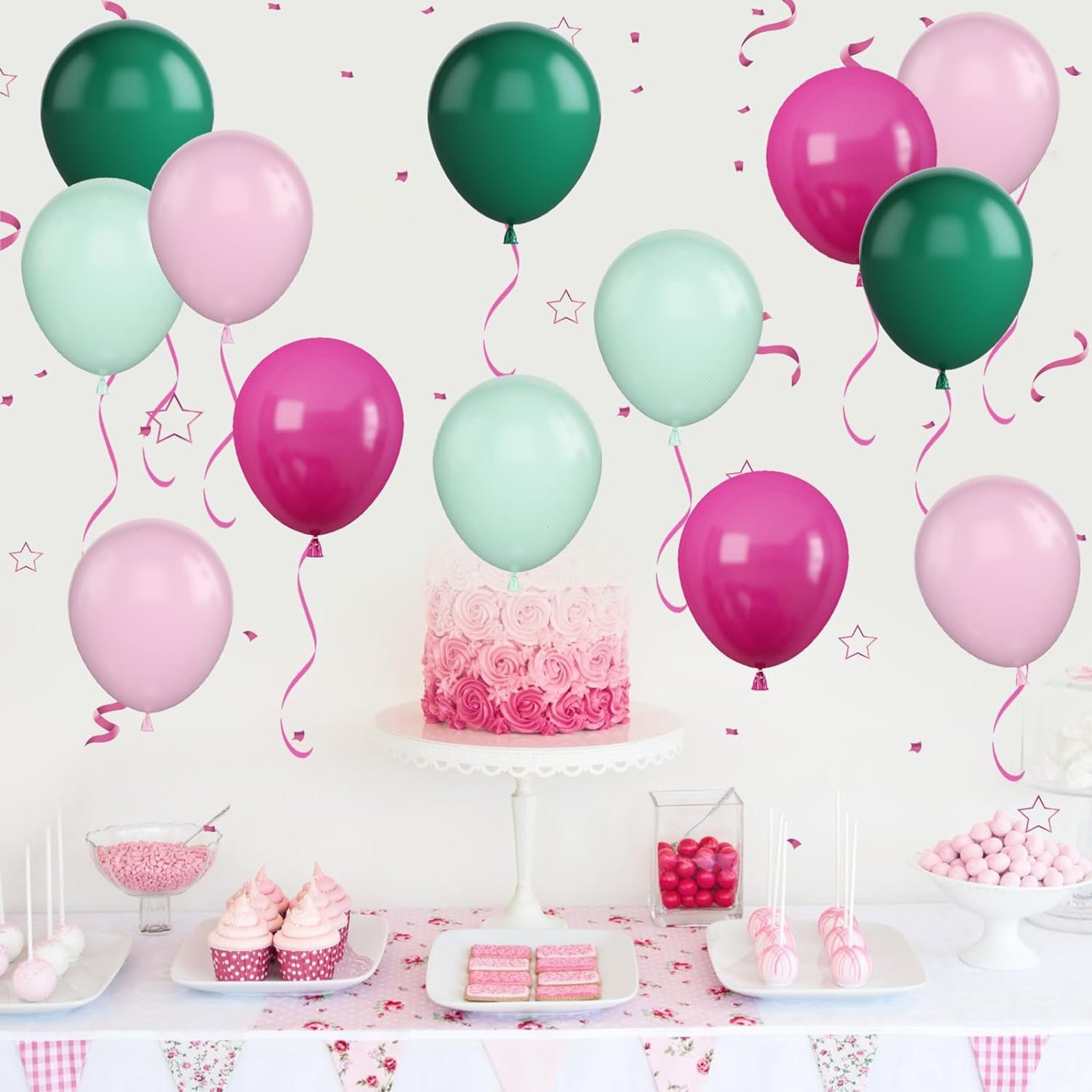 Green and Pink 12 inches Party Balloons - Image 5