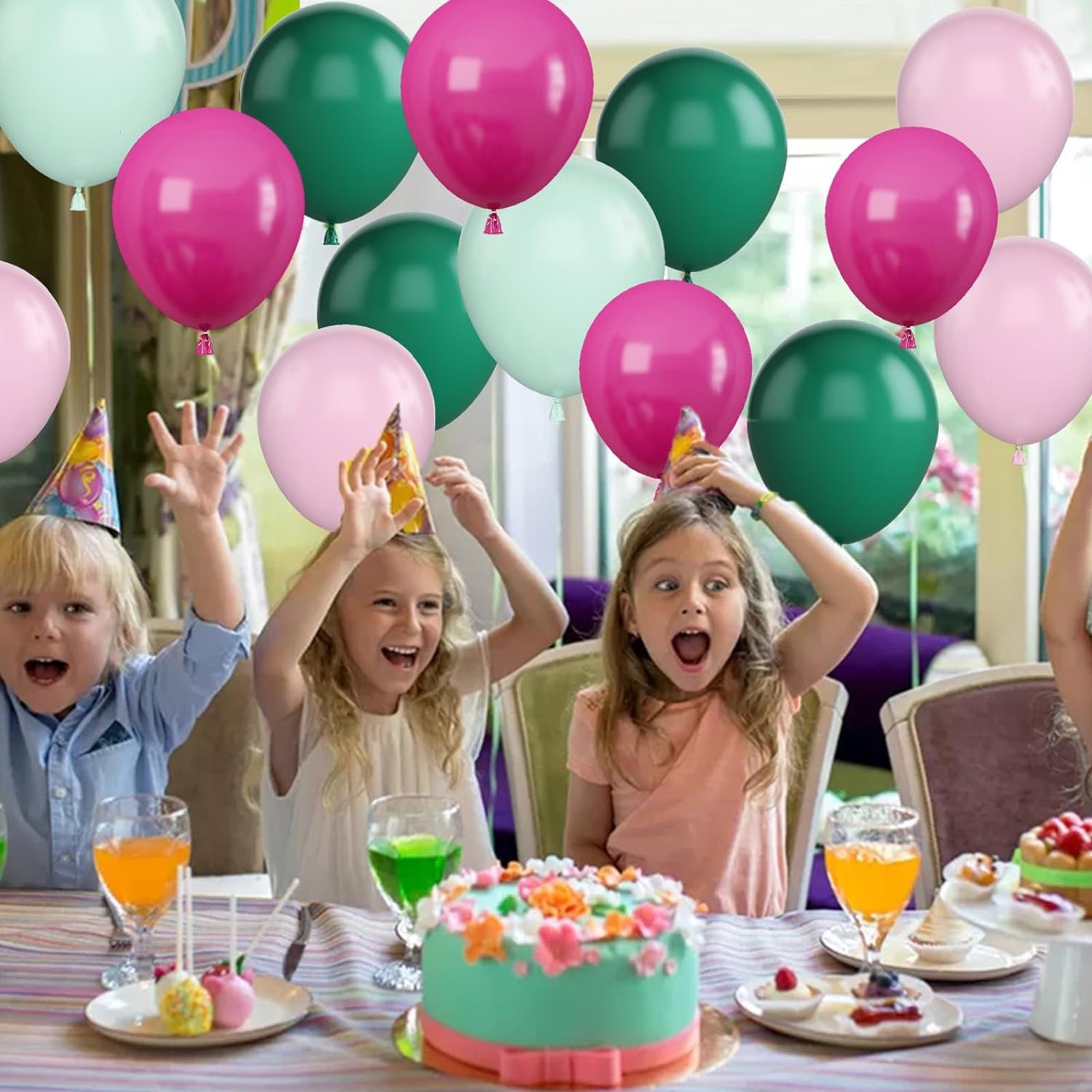 Green and Pink 12 inches Party Balloons - Image 6