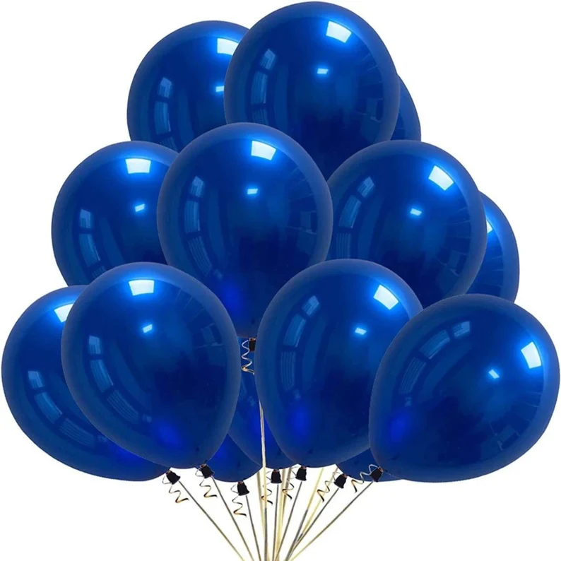 Blue Metallic 12 inches Party Balloons