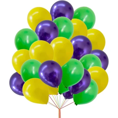 Green Yellow and Purple Balloons 12 inch For Birthday Pary Weddings Annivesaries Festival Party by Taver