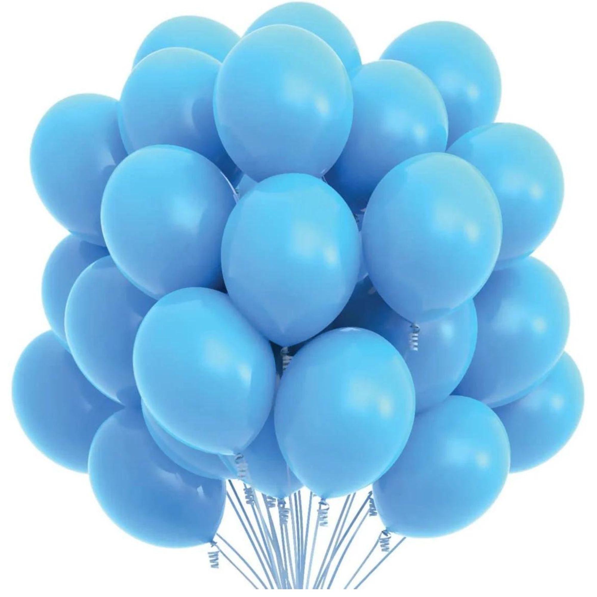 Light Blue, Dark Blue & White 12 inches Party Balloons - Image 3