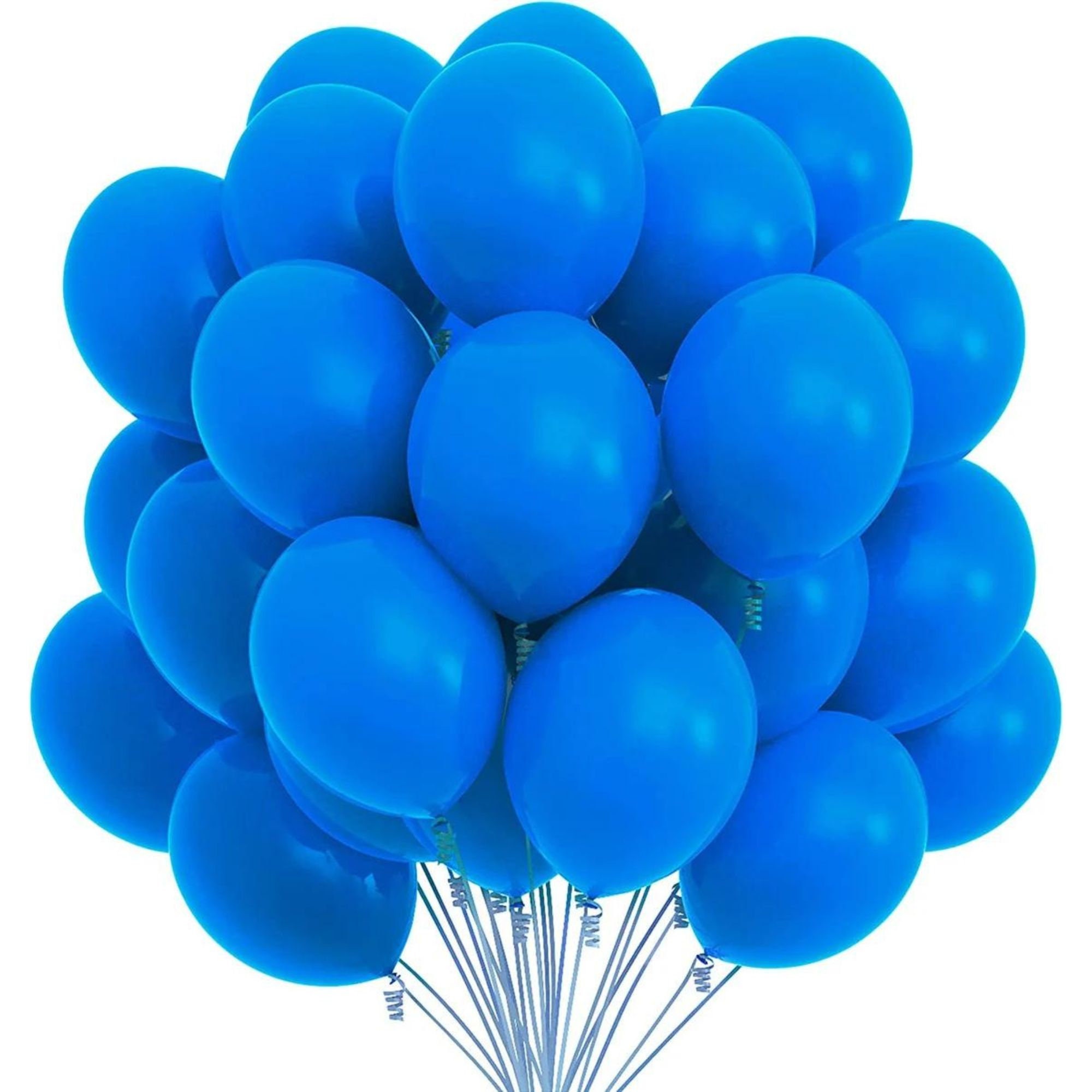 Light Blue, Dark Blue & White 12 inches Party Balloons - Image 5