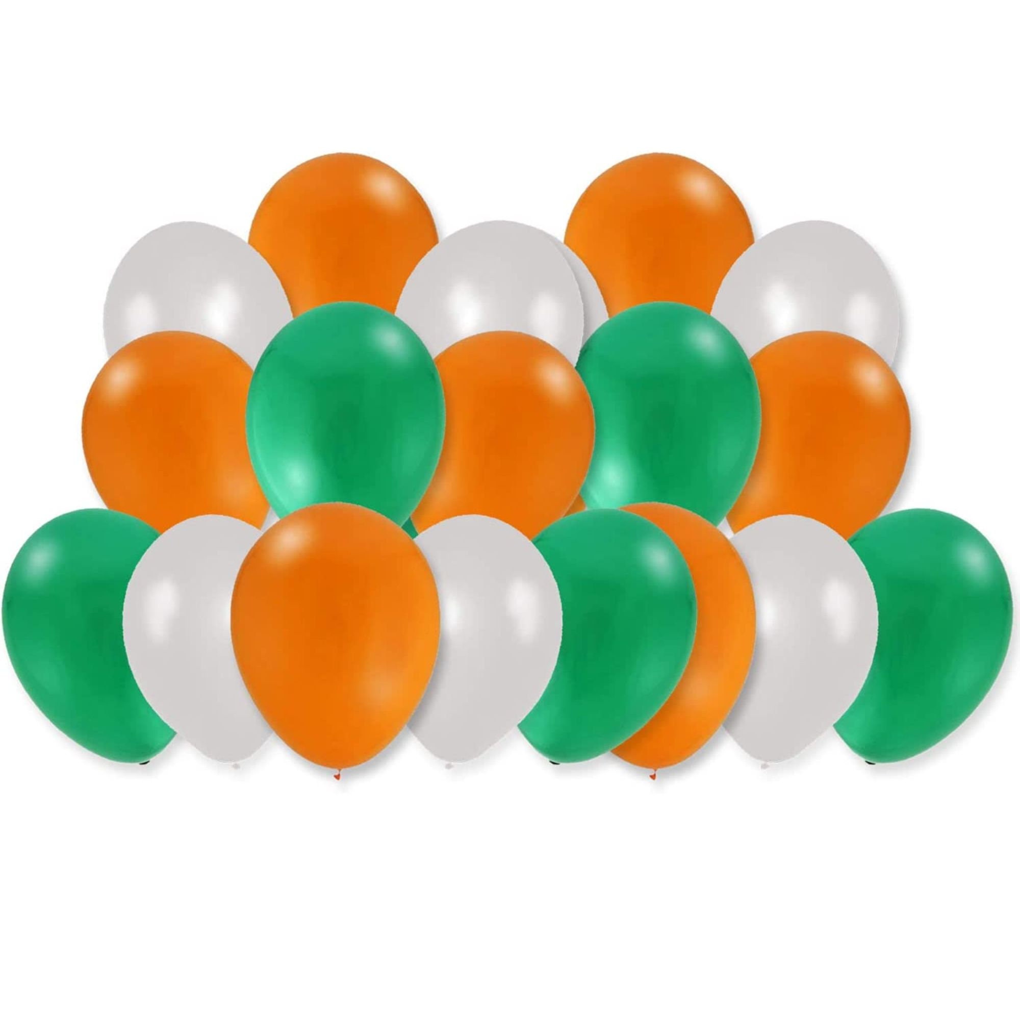 Green, White & Orange 12 inches Party Balloons - Image 2